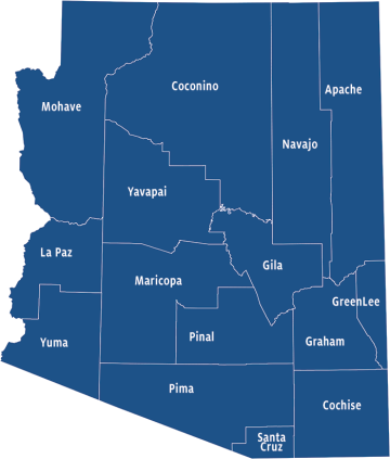Arizona county map EBRC