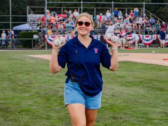 baseball woman posing