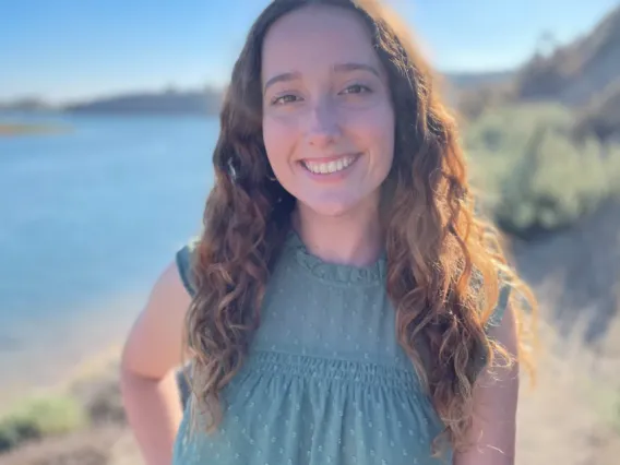 woman headshot beach