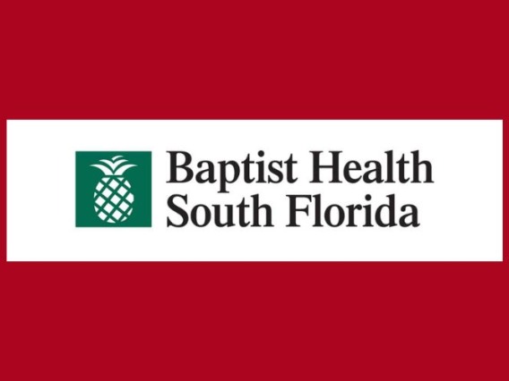 Baptist Health South Florida Logo featuring a green pineapple.