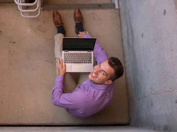 Student on laptop