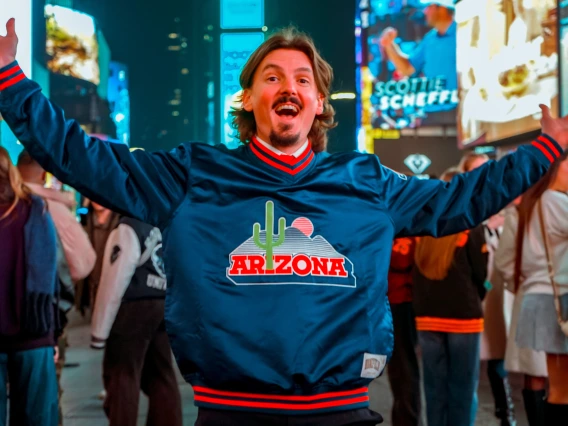 Neal excited in Times Square