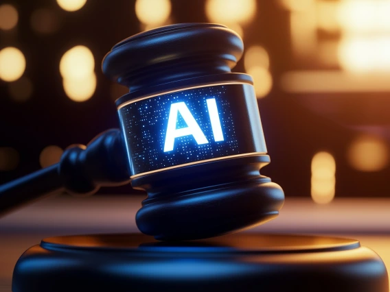 Gavel with AI on it