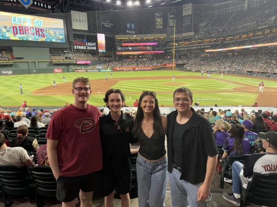 Lauren with fellow interns at an Arizona Diamondbacks baseball game