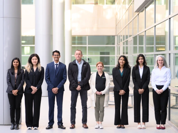 student team with client
