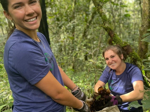 students helping out