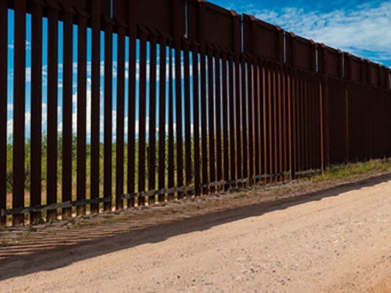 The border wall between Mexico and the USA