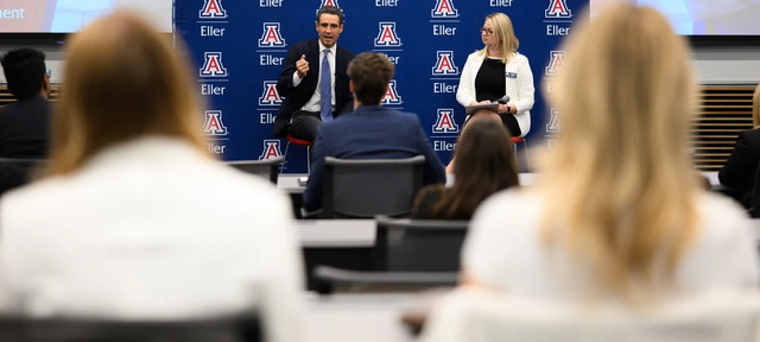 Ernie Garcia addresses Executive of the Year Fireside Chat crowd