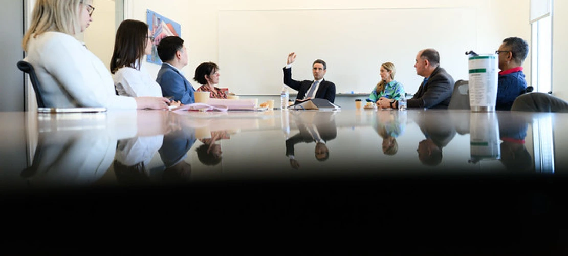 Ernie meeting with faculty