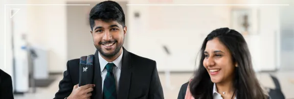 Two students walking