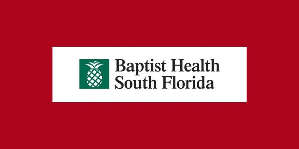 Baptist Health South Florida Logo featuring a green pineapple.