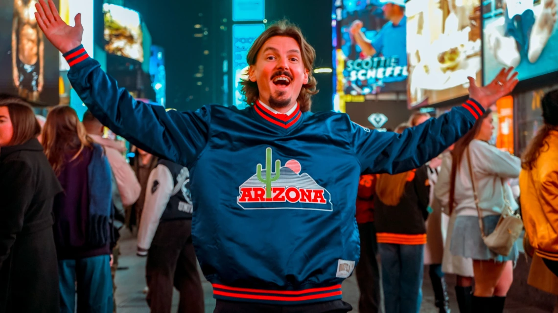 Neal excited in Times Square