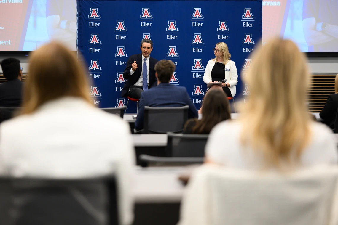 Ernie Garcia addresses Executive of the Year Fireside Chat crowd