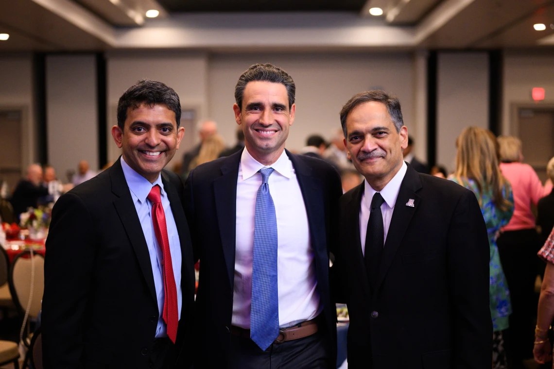 Eller Dean Karthik Kannan, Ernie Garcia, University of Arizona President Suresh Garimella