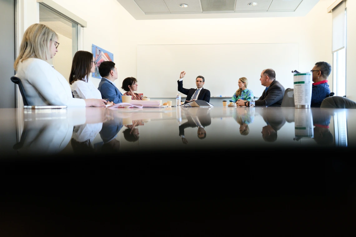 Ernie meeting with faculty