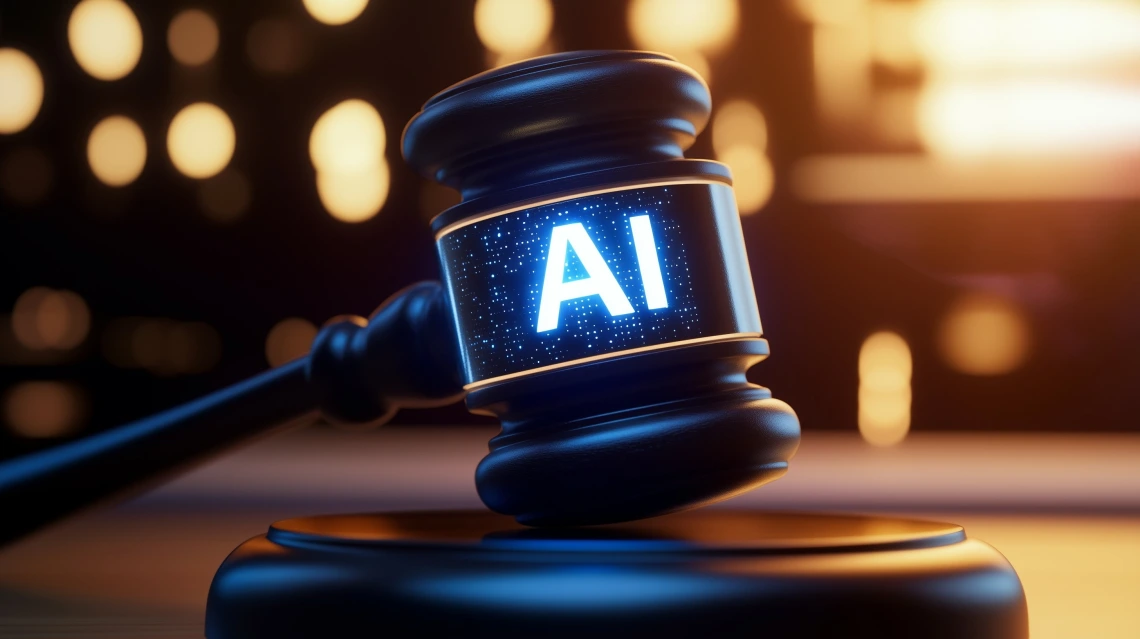 Gavel with AI on it