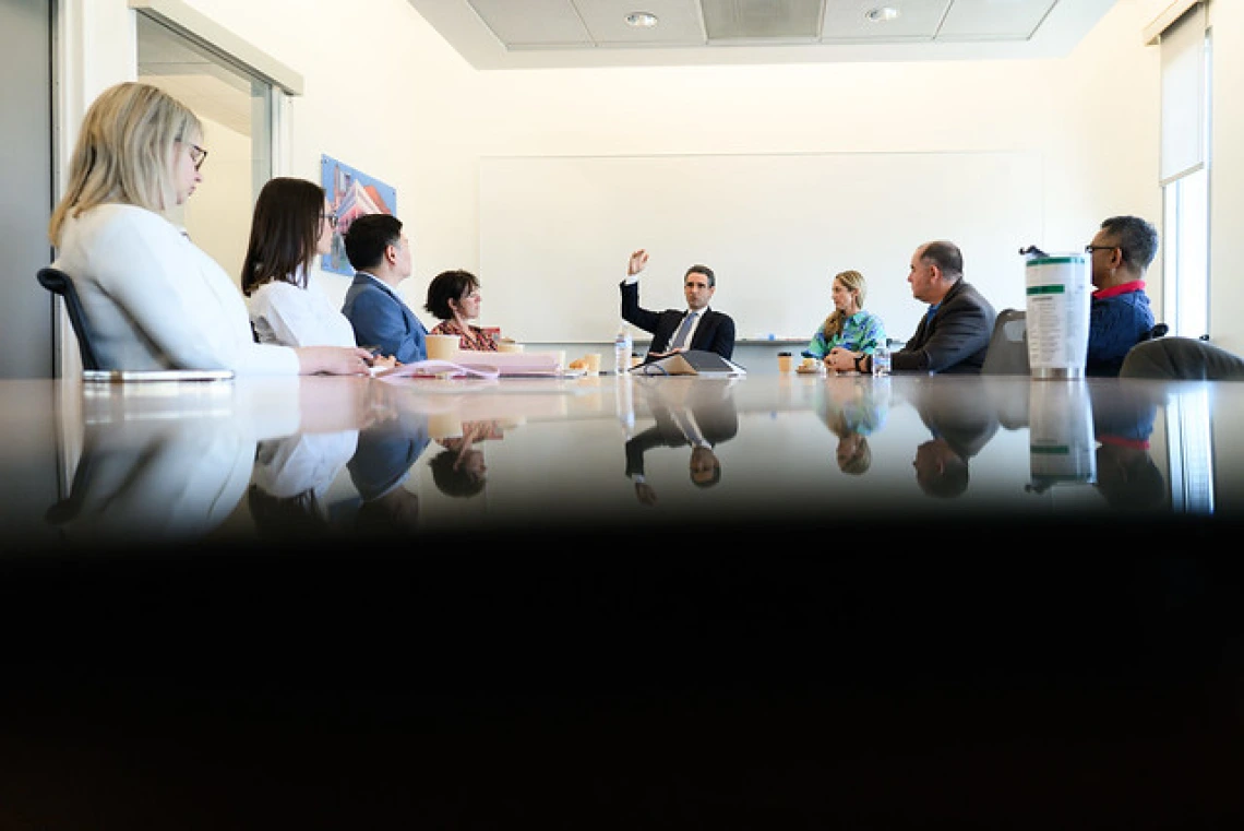 Ernie meeting with faculty