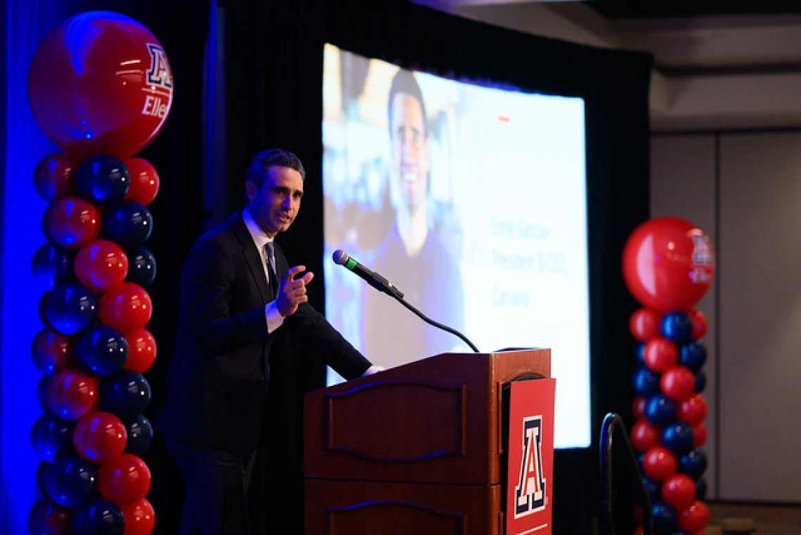 Ernie Garcia addresses Executive of the Year luncheon crowd