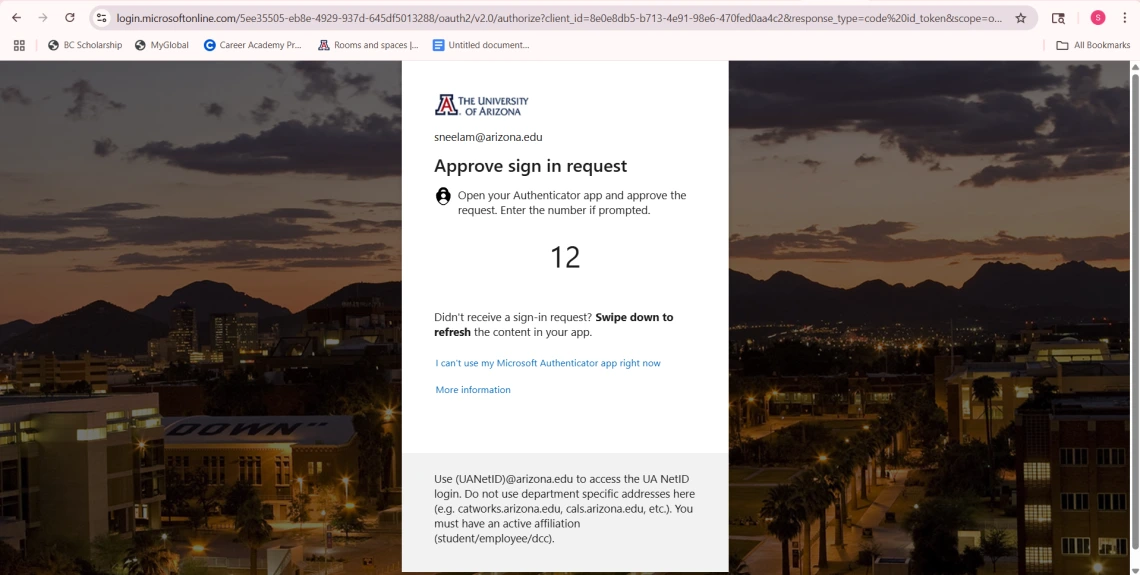 An image showing a Microsoft Authenticator app challenge