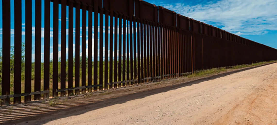 The border wall between Mexico and the USA