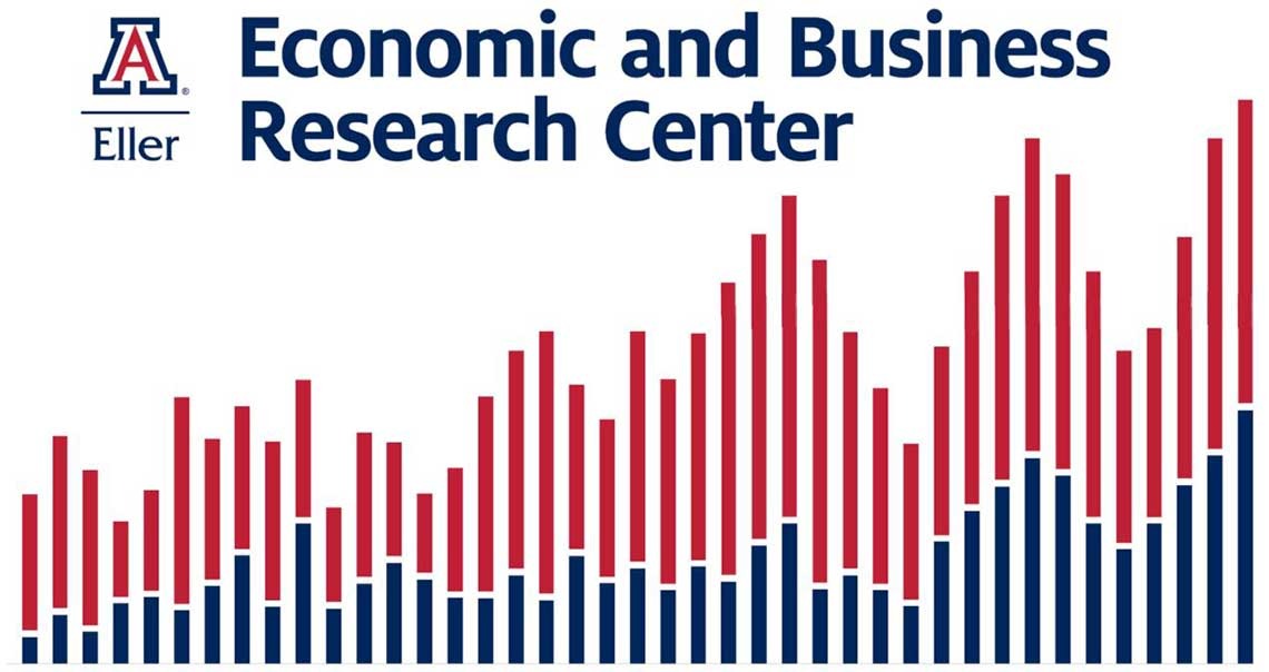 Economic and Business Research Center trend graph with red and blue bars