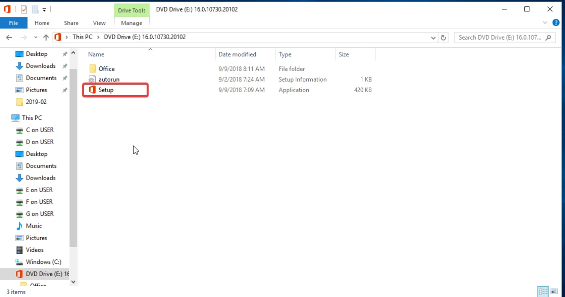 click on setup click on setup