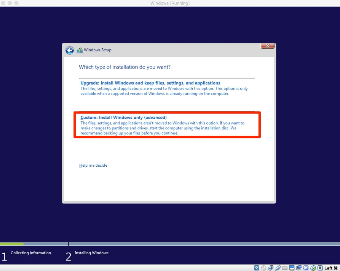 custom windows option custom windows option