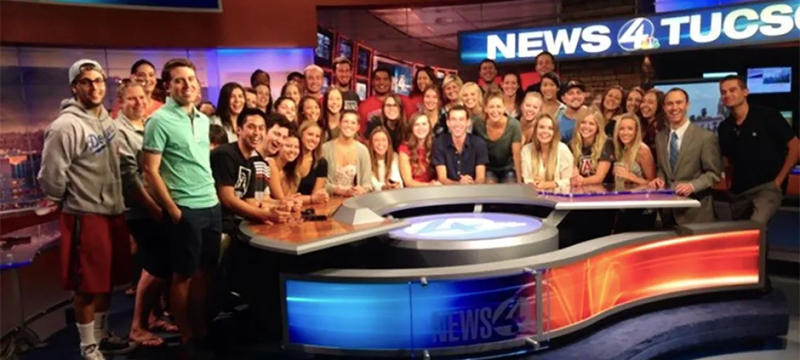 Eller students at KVOA News 4 studio