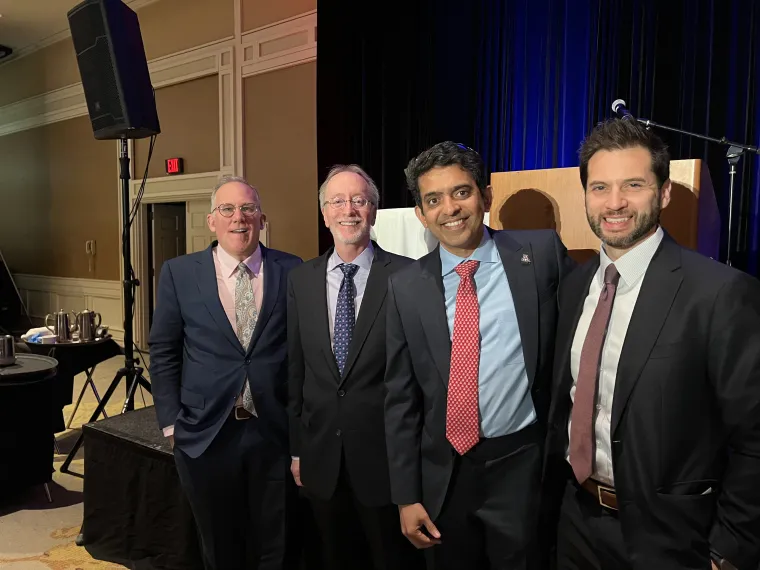 Group Photo of Gus Faucher, George Hammon, Karthik Kannan, Eli Asunsolo