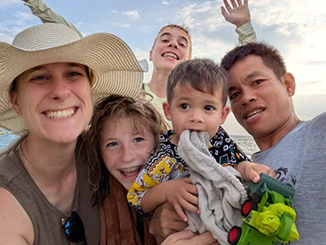 family at the beach