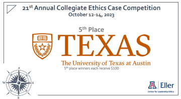 Collegiate Ethics 5th place winner University of Texas at Austin