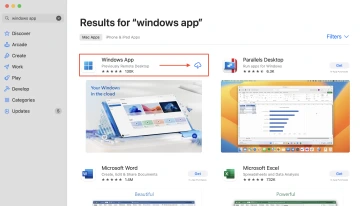 Search for Windows App in the App Store