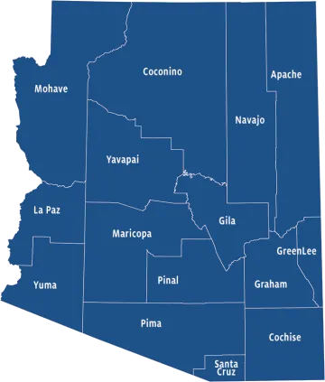 Arizona county map EBRC