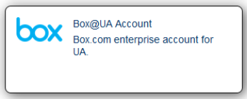In the University of Arizona account management system, ensure the Box@UA Account is in your Existing Accounts area.