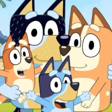 Family of cartoon dogs