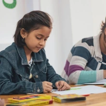 Students working