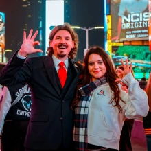 Neal and Magnolia in Times Square