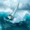 Ship on high seas