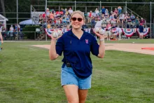 baseball woman posing