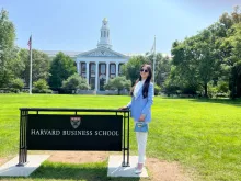 woman posing harvard